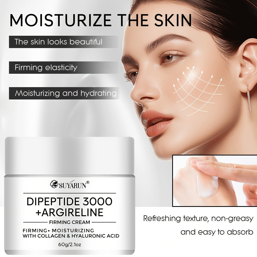 SUYARUN Dipeptide 3000 Peptide Cream, Infused with Niacinamide, Retinol And Collagen. Centella Asiatica Formula Is Gentle And Non-irritating, Evens Light Beige, Firms Skin And Controls Oil. Moisturizes Skin to Make Wrinkles Less Noticeable. Dry Skin.