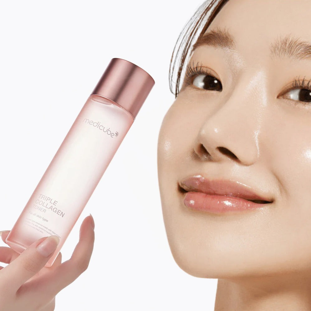 Medicube - Triple Collagen Toner - Hydrolyzed, Atelo, & Soluble Collagen for Deep Hydration & Plump Skin - Fast-Absorbing Formula for All-Day Suppleness, Korean Skincare (4.73 fl.oz.)