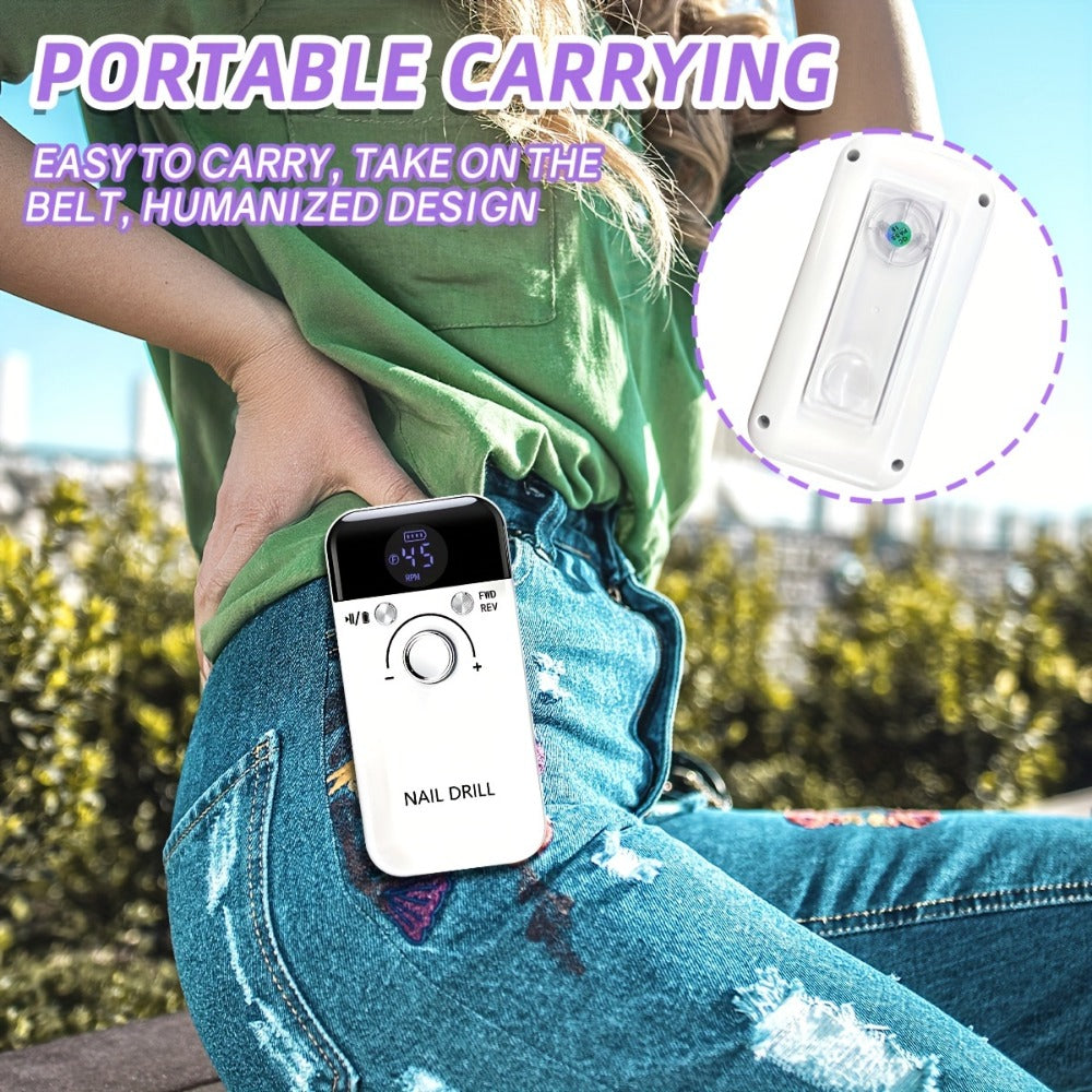 45, 000 RPM Electric Nail Drill Machine for Manicures Featuring an LCD Display, Rechargeable And, Designed for Gel Nails
