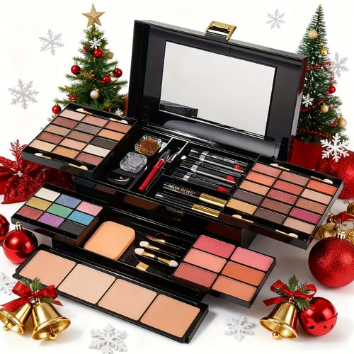 Makeup Kit for Women 58 Colors All-in-One Professional Set with Mirror - Eyeshadow Compact Powder Blusher Lipstick Eyeliner Mascara Eyebrow Pencil Glitter Gel Complete Makeup Gift Set for Girls
