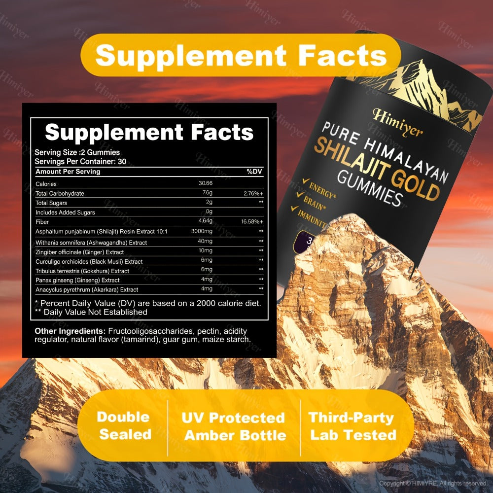 Powerful Combination Of 3000mg SHIlijit, Ginger, Hoofgrass, Ginseng And Ashwagandha! Multi-mineral And Phytonutrient Supplement