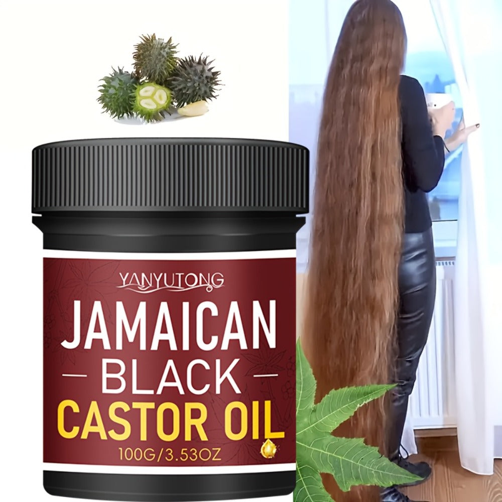 Jamaican Black Castor Oil 100g Pure Cold-Pressed - Hydrates Scalp Strengthens Hair & Promotes Eyelash Growth - High-Density Nourishing Hair Oil for Dry Damaged Hair