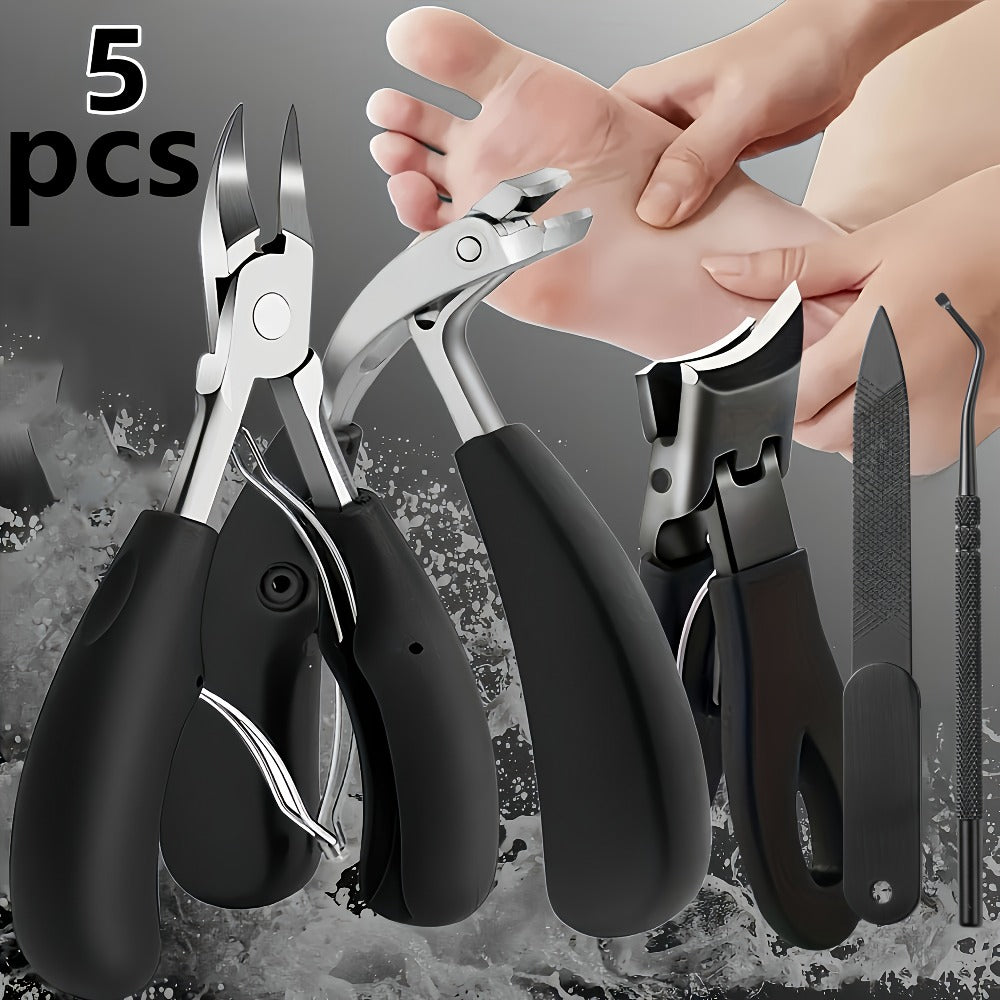5 Thick Toenail Clippers, Senior Toenail Clippers, Thick Toenail Clippers, Large Opening Nail Clippers, Heavy Inward Growing Toenail Clippers, Diagonal Nail Clippers, Nail File, Big Toe Clippers For Men, Senior Women