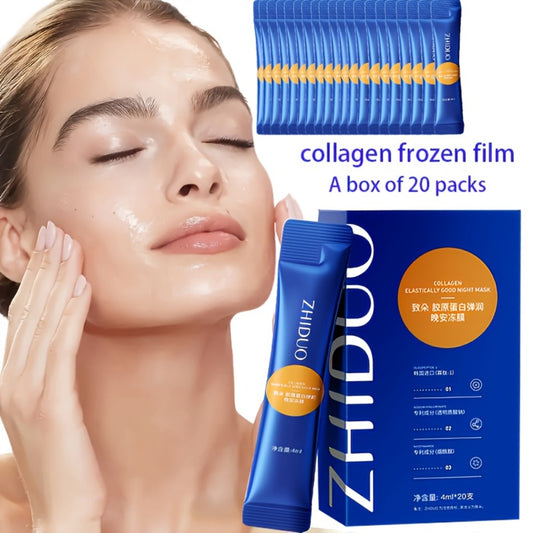 20pcs Per Box of Collagen Night Cream Sleep Frozen Film - Mud Mask - Overnight Moisture - Travel Set