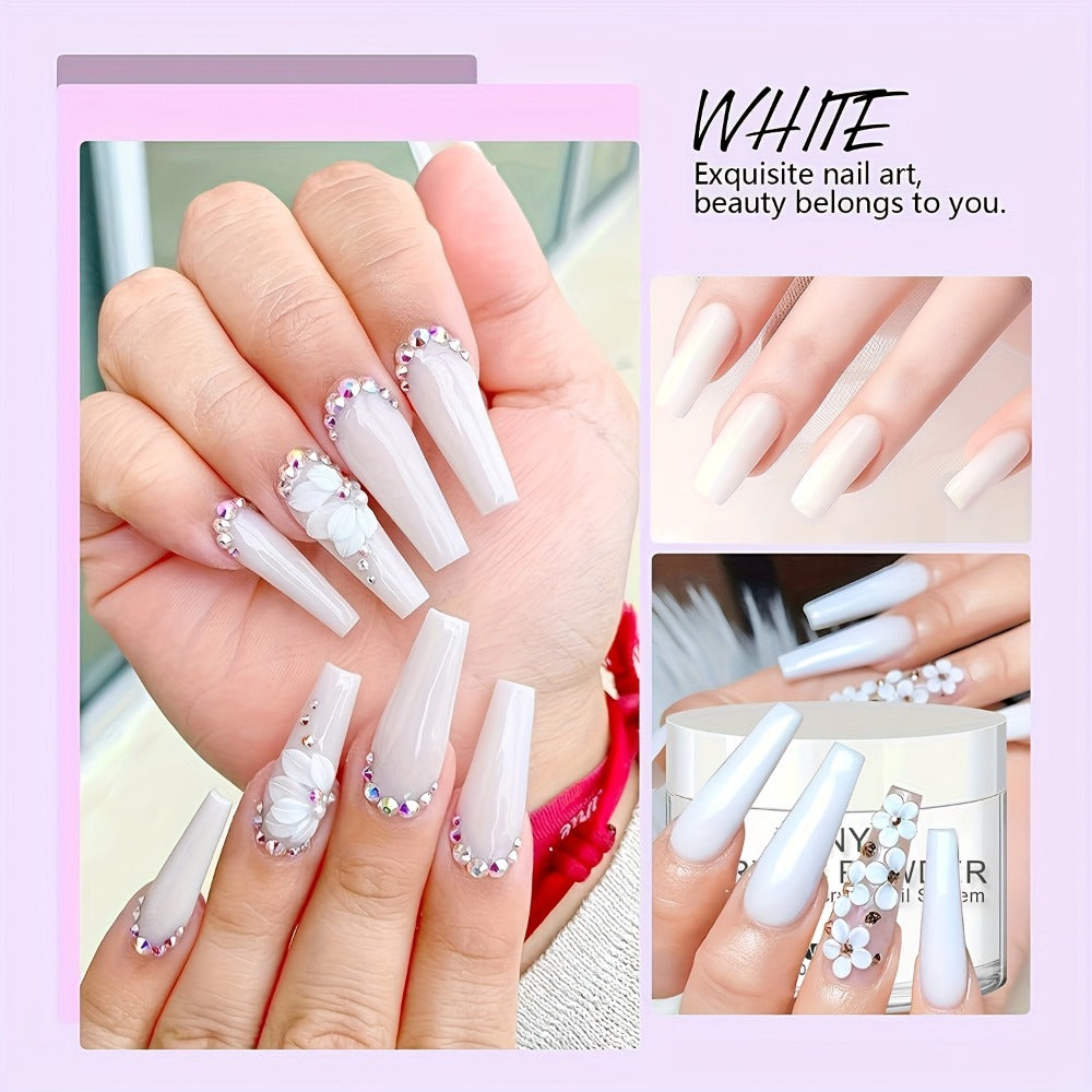 4oz Professional Transparent/Pink/White/Nude Beige Acrylic Nail Powder Suitable for Acrylic Nail Extensions & 3D Nail Art, No Lamp Required Polymer Powder for DIY Nail, Suitable for Nail Sculpting, Polishable for - Use