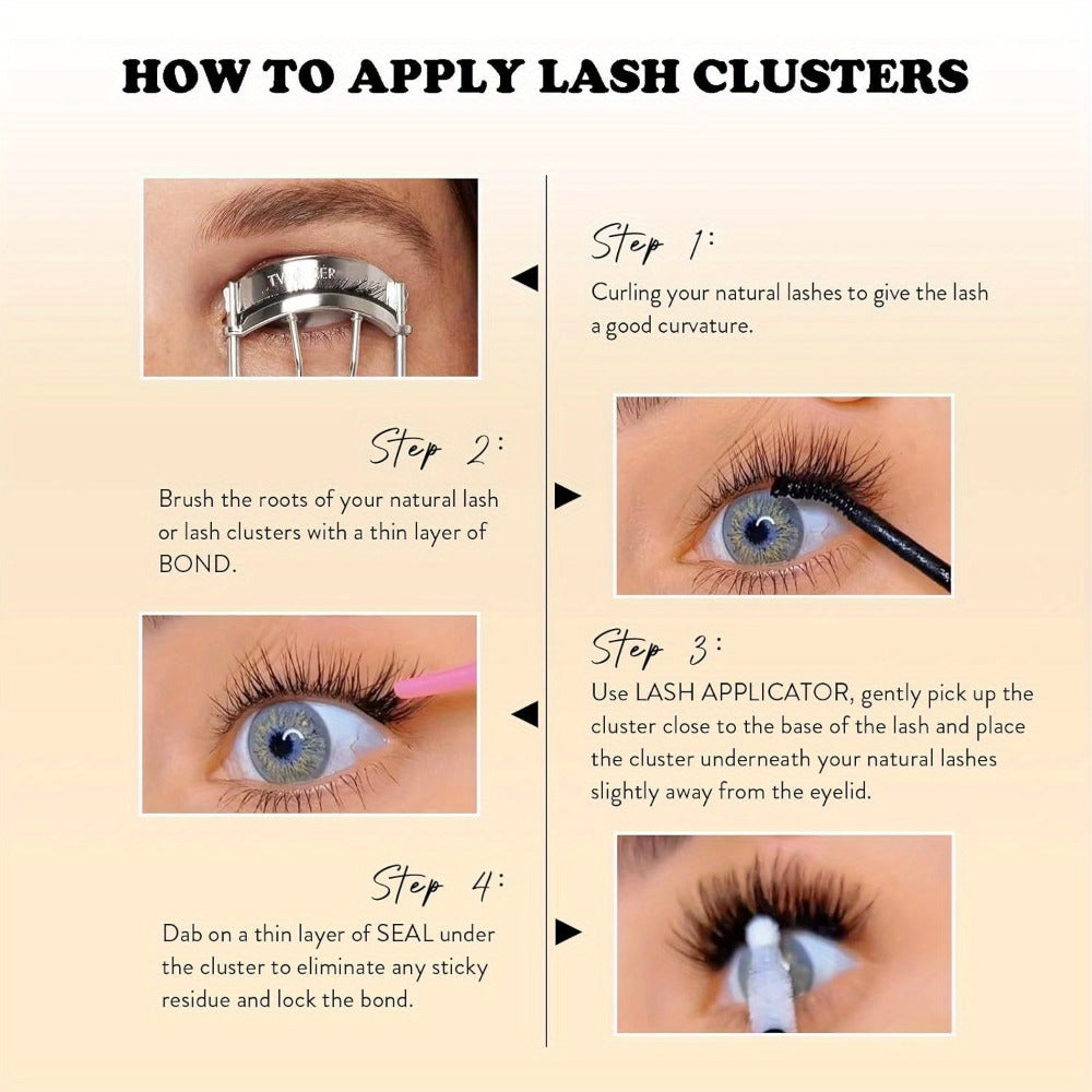 100D 272pcs Eyelash Extensions Lash Clusters Ranging from 8-16MM, Featuring Thick D Curl Individual Lashes That Are Soft And Reusable, Perfect for Lash Cluster Applications