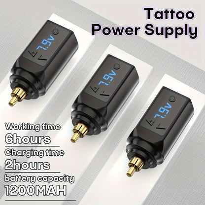 Wireless Tattoo Battery Pack RCA - USB Rechargeable Cordless Power Supply, 6H Runtime, Lightweight Portable for Tattoo Guns & Machines, Professional & Beginner Artists
