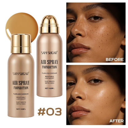 Waterproof Matte Foundation Spray — Long-Lasting Full Coverage Liquid Foundation, Sweat-Proof & Transfer-Resistant, Natural Finish for All Skin Types