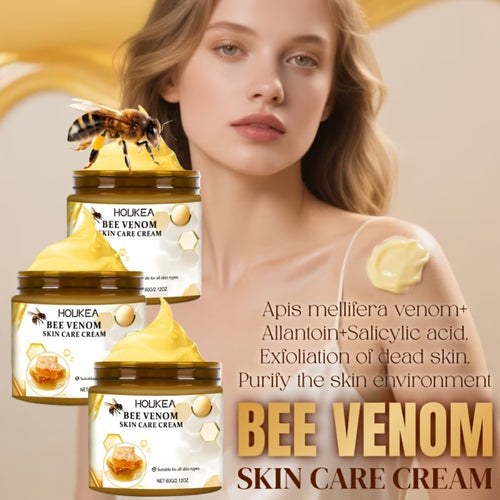 Bee Venom Body Firming Cream 3pcs - Skin Tightening Moisturizer with Hyaluronic Acid for Neck, Knees, Legs & Hands, Long-Lasting Hydration Anti-Aging Body Lotion, Daily Care Gift Set
