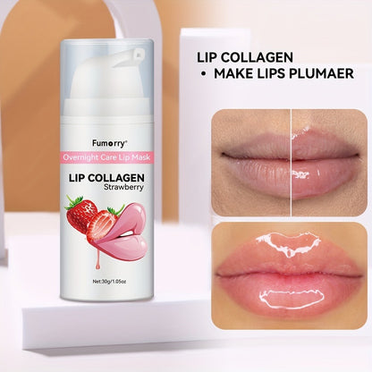 Lip Mask Overnight Collagen Plumping Moisturizing Repair Dry Cracked Lips Night Care Revitalizing Lip Treatment Protects Softens 30g 1.05oz