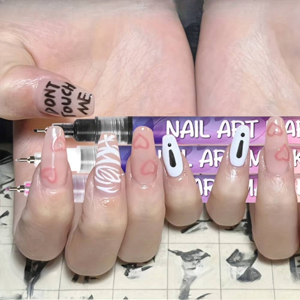 1set Nail Doodle Pen 12-color Nail Art Pens, Nail Art DIY Dot Stitching Pen, 3D Doodle Nail Art Pen, Nail Art Pen Set, Quick Drying, Suitable for Home And Salon DIY, Valentine's Day Nail Supplies Gift Graduation Gifts, Back to School.