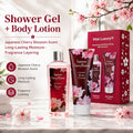 Body Care Gift Set - Cherry Blossom Fragrance 8 Oz 2pcs Body Wash And Body Cream Set, Light And Non-Sticky Long-Lasting Fragrance, The Perfect Valentine'S Day Gift, Mother'S Day Gifts, Gathering Gift Set, Large Capacity Suitable for All Skin Types