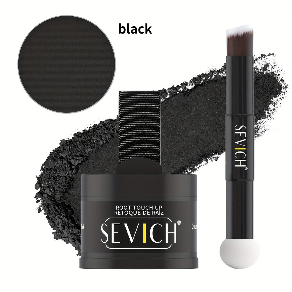 Hairline Powder Root Touch-Up Kit Waterproof Hair Shadow 4g + 4g Refill & Brush - Instant Grey Hair Concealer, Natural Eyebrow Powder for Men & Women, Long-Lasting Travel-Size Natural Finish