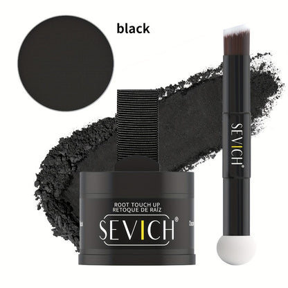 Hairline Powder Root Touch-Up Kit Waterproof Hair Shadow 4g + 4g Refill & Brush - Instant Grey Hair Concealer, Natural Eyebrow Powder for Men & Women, Long-Lasting Travel-Size Natural Finish