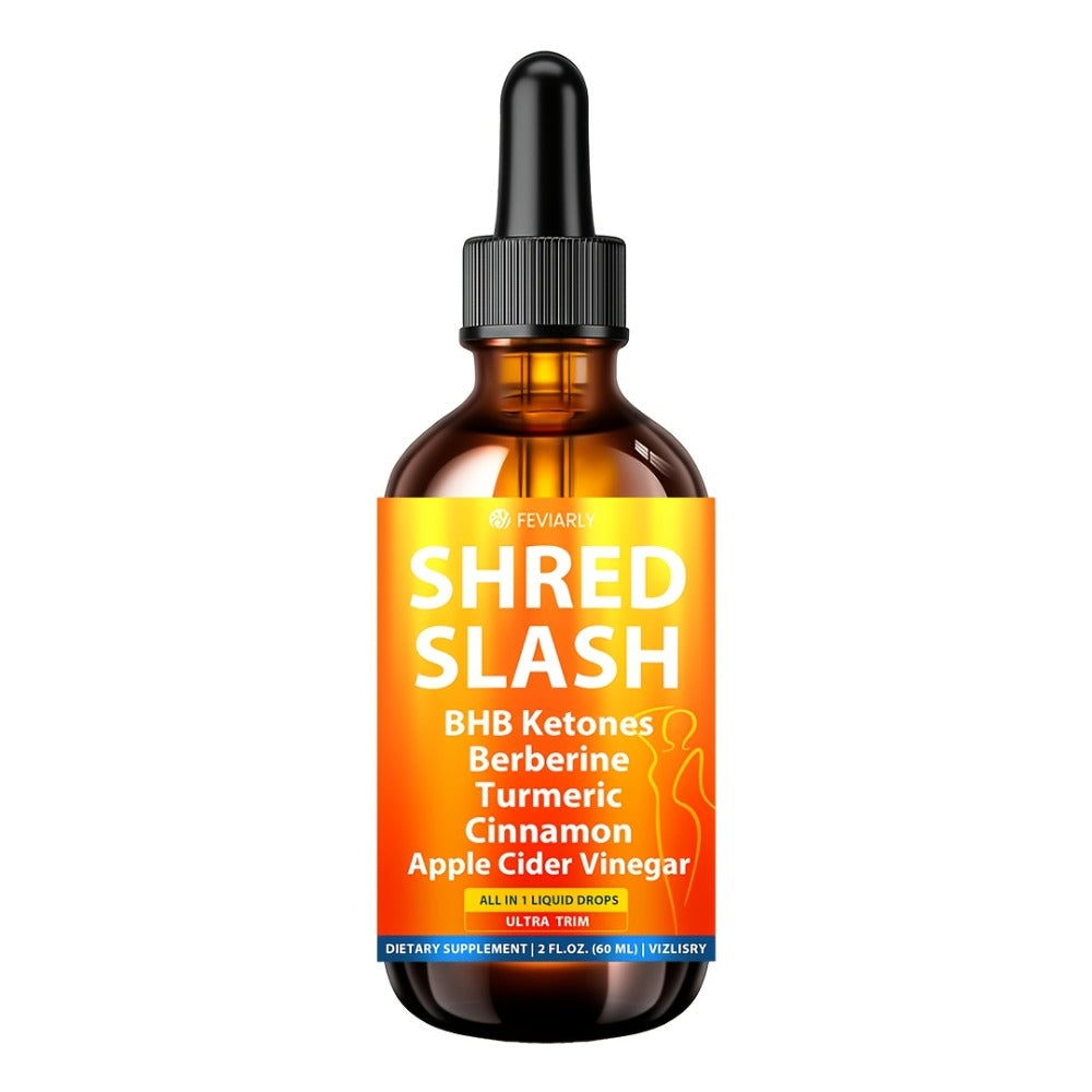 Lipo Slash 16-in-1 Liquid Drops, Natural Weight Goals for Women and Men, Supports Gut Health, Curb Cravings, Hunger Balance, BHB Ketones, Berberine, Turmeric, Cinnamon, Apple Cider Vinegar, Probiotics, Orange Flavor, Activate Level Up
