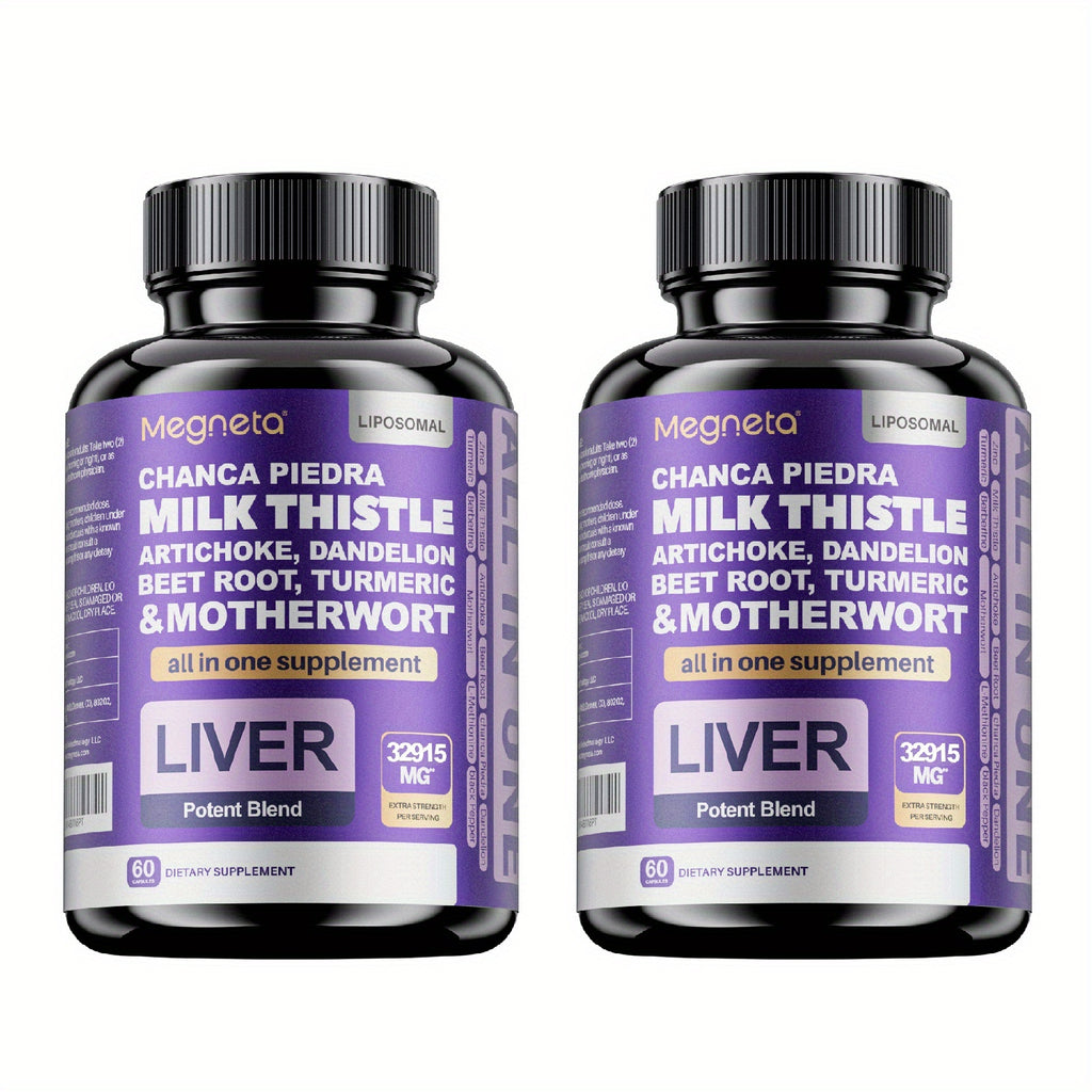 Megenta Liver Wellness | 24, 000MG of Milk Thistle, Turmeric, And Dandelion Root | Herbal Components for | 60 Capsules, 30 Servings