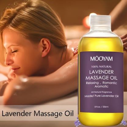 Lavender Massage Oil with Nut Oil & Grapefruit - Moisturizing Body Massage Oil for Dry Skin, Relaxation & Nourishment, Unisex Aromatherapy Skin Care