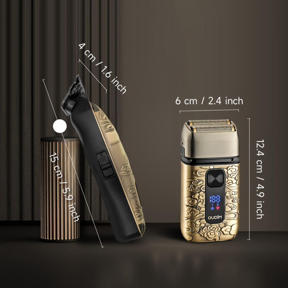 Foil Shaver for Men — Electric Razor, Beard & Mustache Trimmer, Cordless Head Shaver for Bald Men | Barber Shears Haircutting Kit | Father's Day Gift for Dad