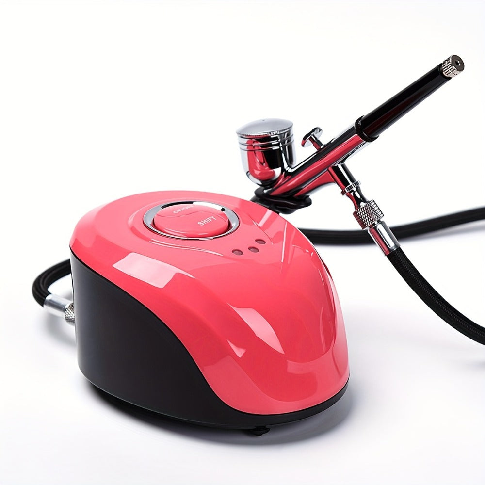 Airbrush Kit Portable Dual-Action Airbrush Gun And Mini Air Compressor Set for Make Up, Art Painting, Cake, Manicure, Spray Model, Craft, Hydrating And Beauty, And More