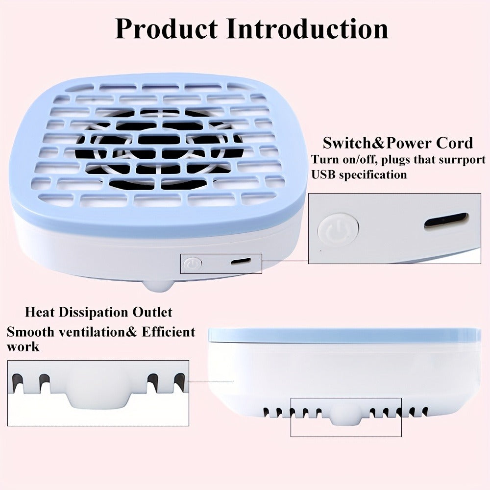 Nail Dust Collector Desktop USB Electric Nail Vacuum Fan Powder Removal Machine for Manicure Nail Drill Salon Home Use White Pink Blue Purple
