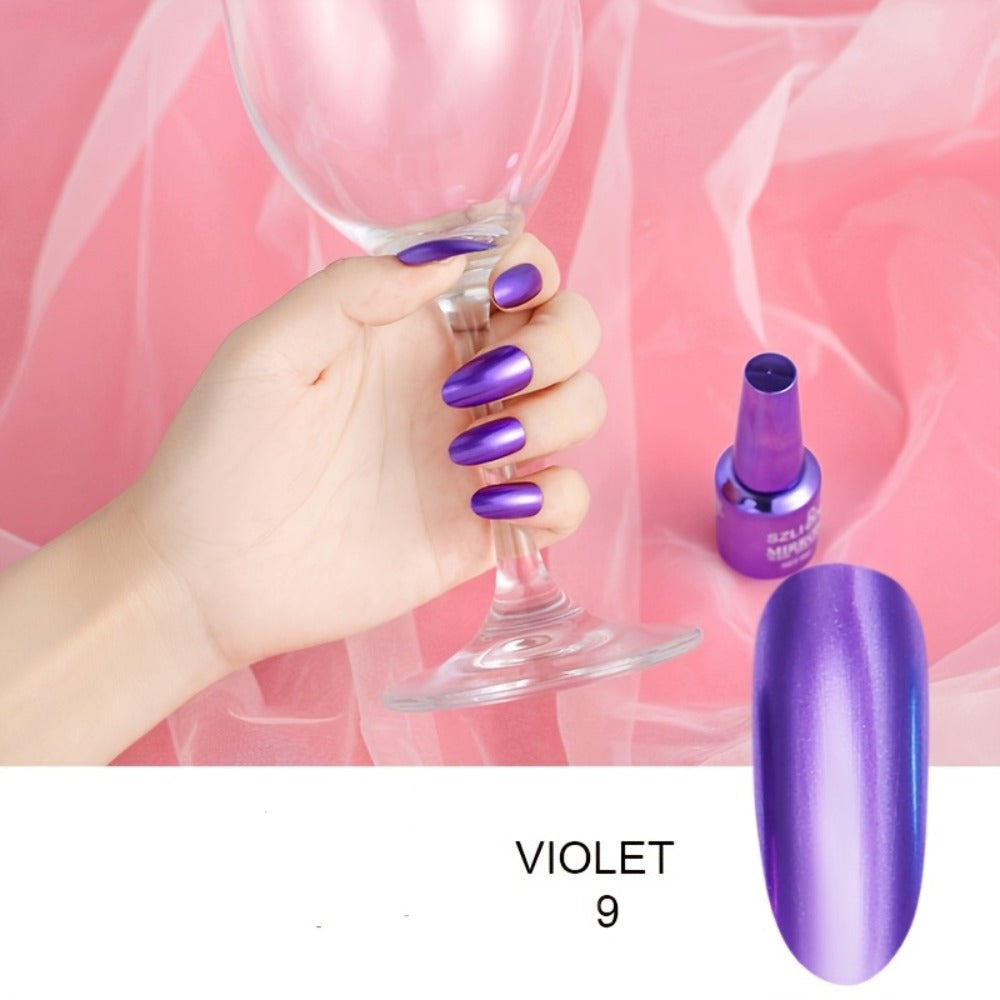 Metallic Gel Nail Set, 12 Colors Mirror Nail Polish, Metallic Gel Liner Nail Art, 3D Effect Gel Nail Polish-0.27Oz Build in Thin Brush Metal Painted Drawing Stripper Gel Polish Curing Requires for Nail Art Salon Manicure Gift for Women