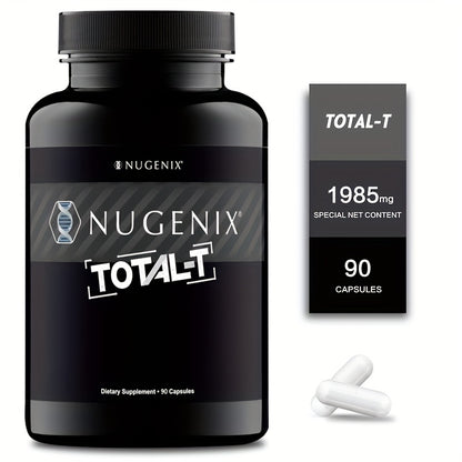 Testosterone Support Supplement Capsules — L-Citrulline, Fenugreek & Vitamin B6 | Natural Formula for Muscle Health, Energy & Male Vitality | Total-T Formula | 90 Capsules