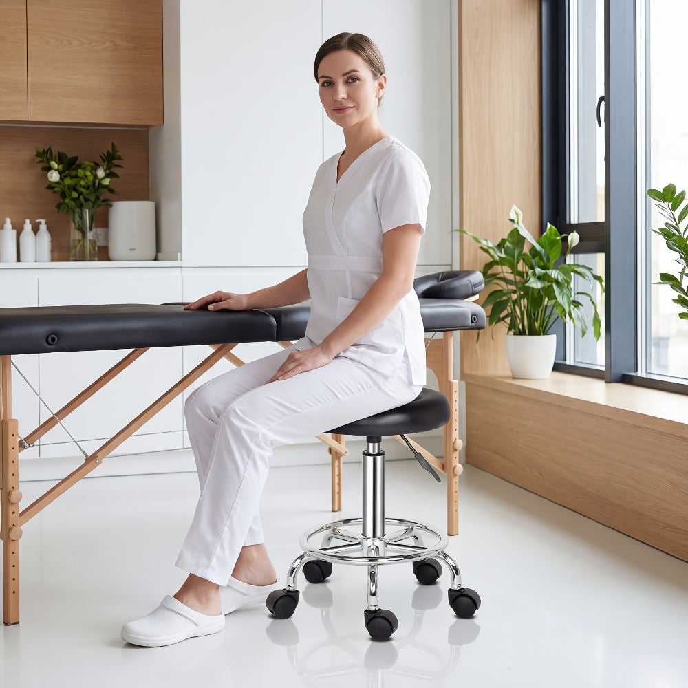 Round Stool with Lines Rotation Bar Stool