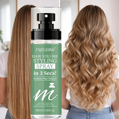 Hair Volumizing Spray 100ml Lightweight Oil-Free Texturizing Long-Lasting Lift Hold Moisturizing Hydrating Gentle Non-Irritating Fast-Acting Styling Spray for Fine Flat Soft Hair Men Women