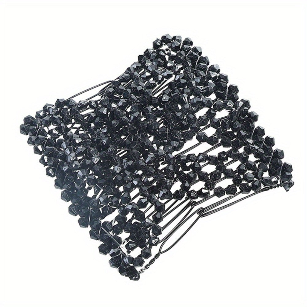 6pcs Multi Piece Set with Versatile Magic, Durable Imitation Flower Beaded Hair Accessories, Hair Combs And Hairpins, Multi Functional Ball Head Disc Hair Device, Elegant Versatile Double Row Comb Set, Suitable for Daily Life