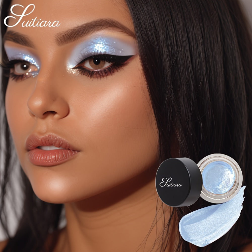 2 Pcs Icy Shimmer Jelly Eyeshadow | Long-Lasting Luminous Wear | Cool Tone Sparkle | Luxe Eye Statemen, Frosty Glow, Effortless Blending, Non-Creasing, Sophisticated Shimmer, No-Fade Finish, High-Shine Women's Makeup, Christmas And New Year