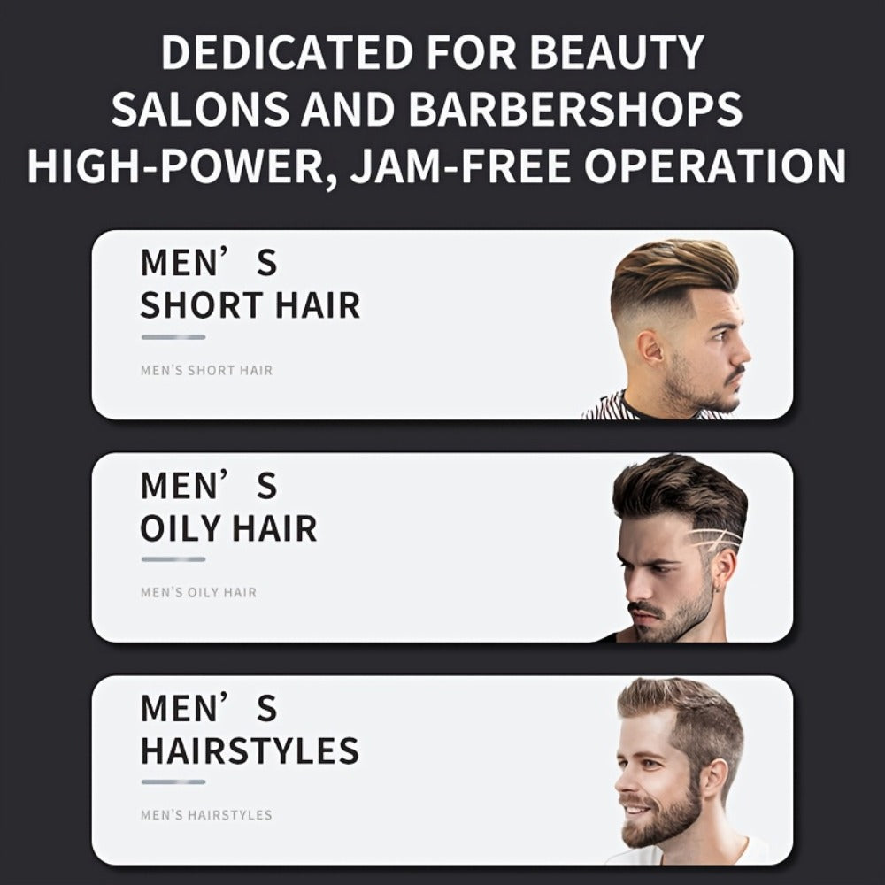 Men'S Hair Clippers | Retro Transparent Body Electric Hair Trimmer for Pompadour Styles, Professional Beard Trimmer with LCD Display, High-Power Hair Grooming Machine, USB Charging, ABS Plastic, Battery, Father'S Day Gift