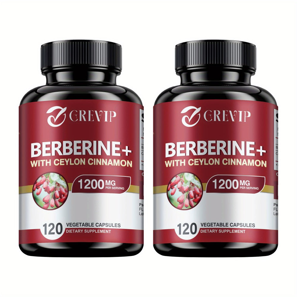 [Berberine + Ceylon Cinnamon] Berberine + Ceylon Cinnamon - Support Healthy Cholesterol Levels, Heart Health, Berberine HCI Dietary Supplement - 120pcs