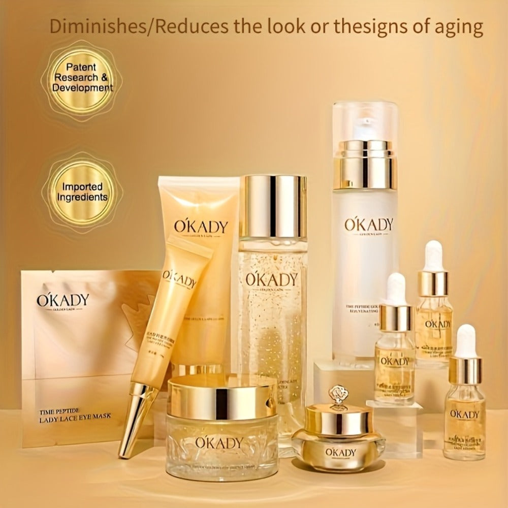 Luxury Skincare Set 10pcs+ Astragalus Facial Mask, Oisturizes Skin To Make Wrinkles Less Noticeable, Day And Night Care, Suitable For AllSkin Types, Not Allergic, With Moisturizing And Firming Skin Set, Mother'S Day Gift-Holiday Surpris