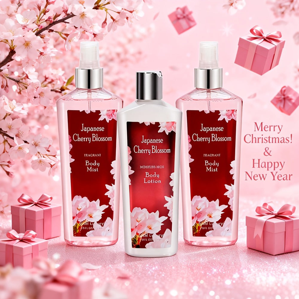 Christmas Gift! 3-Bottle Set of Body Care Fragrance Body Lotion And Perfume. Large Capacity, Gentle Cleansing And Moisturizing, Long-Lasting Fragrance. Suitable for Daily Use Or Dates, Specially Designed for Surprise Gifts