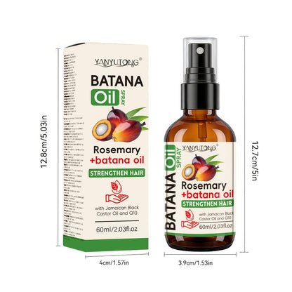Rosemary Essential Oil Hair Spray with Batana Oil 2.03oz - Deep Moisturizing Dry Damaged Hair & Scalp Treatment, Nourishing Honduras Formula, Holiday Gift for Women & Men