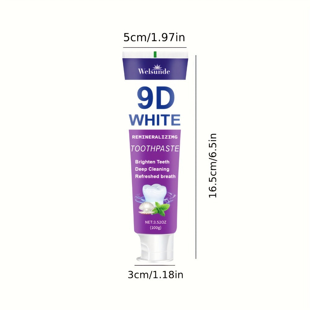 2pcs Teeth Purple Toothpaste for Deep Cleaning And Brighter Smile - Hydroxyapatite European Formula, Quickly Freshens Breath, Mint Flavor, Gentle on Gums, Travel-Size 100G/3.52Oz X 2, Ideal Oral Hygiene Gift for Women And Men - Local Warehouse