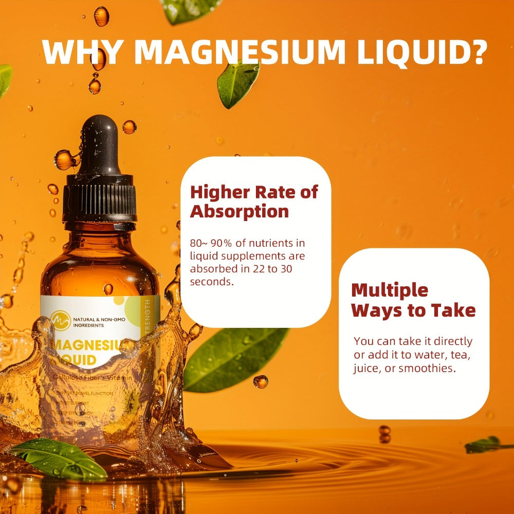 [Magnesium Glycinate Drops] Liquid Magnesium 1000mg, Sugar Free Magnesium Glycinate Liquid Drops with Cellulose Fiber, Bromelain, Vitamin B6, C, D, Zinc for Night, Digestive Health, Pineapple Flavor, 60 Servings, 2 Pack