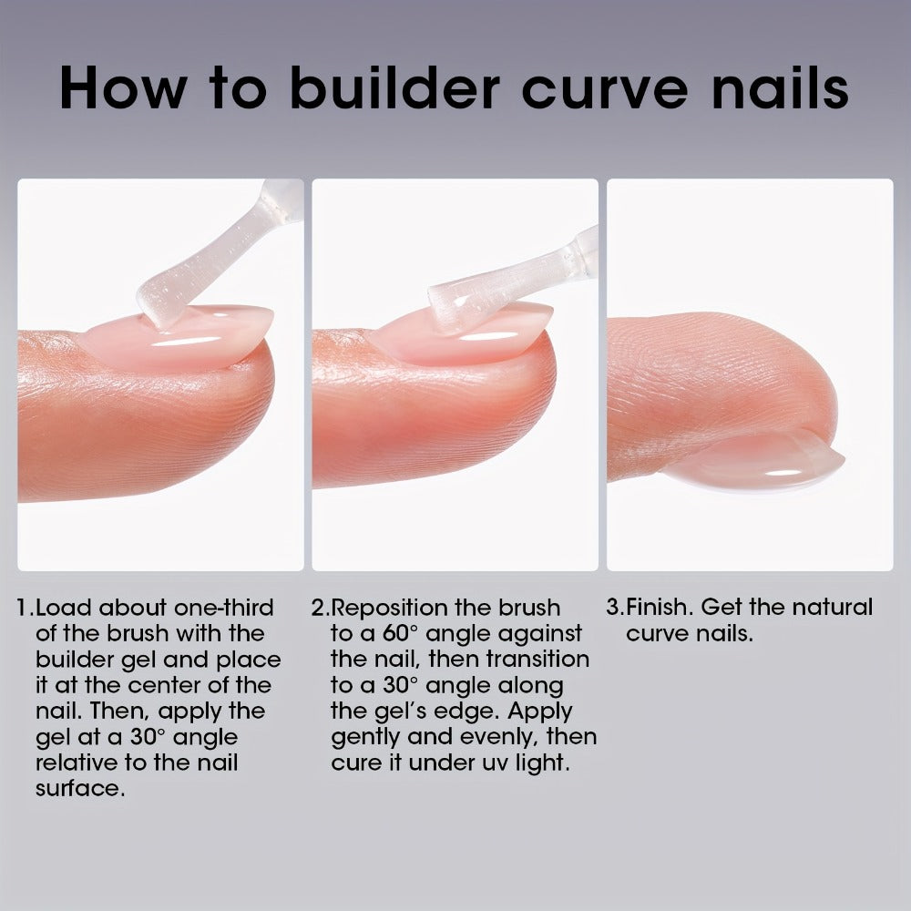 Gellen Clear 5-In-1 Hema-Free Builder Gel for Nails, 0.68oz for Nail Strengthener in a Bottle, for Nail Extension Hard Gel, Soak Off Long-Lasting Light, Base Coat Top Coat Needed