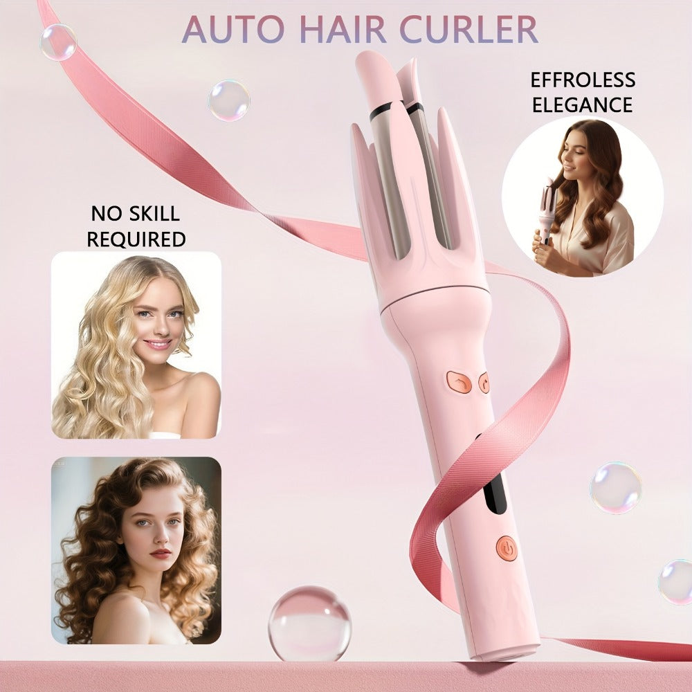 GENAI Automatic Rotating Curling Wand with Ceramic Barrel - Smart Anti-Tangle Hair Curler, Adjustable Temp 150-210°C, Fast Curling Iron Suitable for Home, Travel, Salon - Gift-Ready Hair Styling