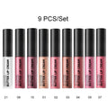 9pcs Set of Durable Moisturizing Lip Glaze with a Mirror End - Glossy, Non-Greasy, And Long-Lasting Liquid Lipstick Available in Berry, Pink, And Red Colors - an Ideal Gift for Women