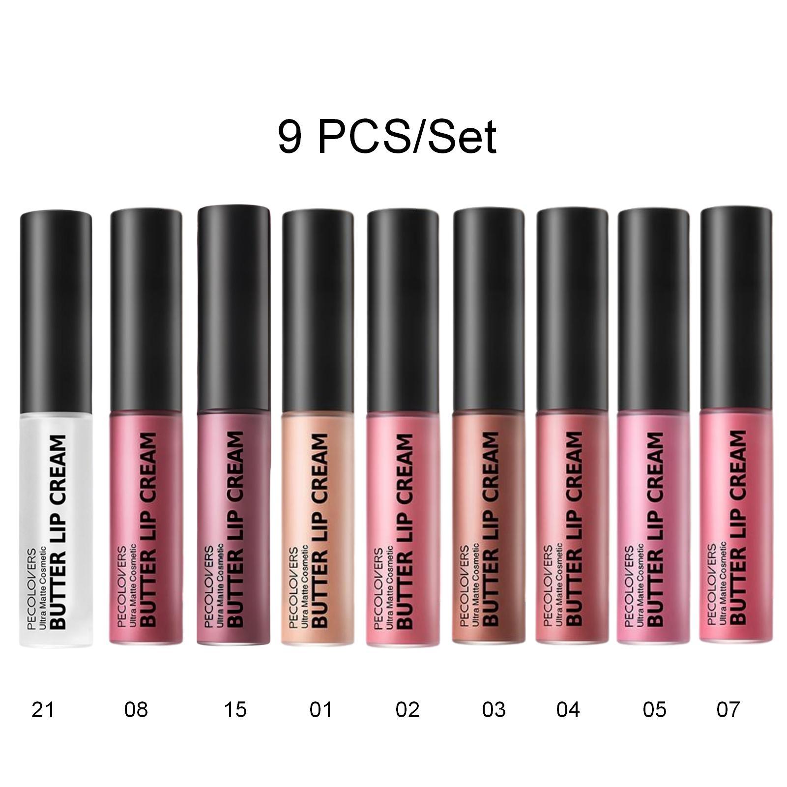 9pcs Set of Durable Moisturizing Lip Glaze with a Mirror End - Glossy, Non-Greasy, And Long-Lasting Liquid Lipstick Available in Berry, Pink, And Red Colors - an Ideal Gift for Women