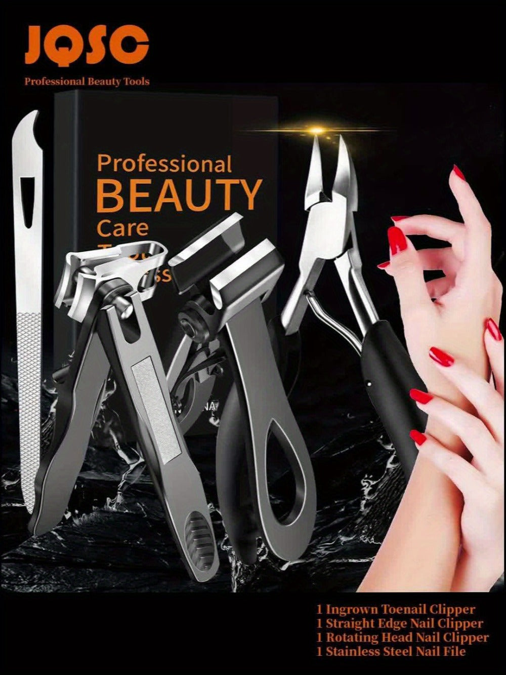 Heavy Duty Thick Toenail Clippers Set - Wide Jaw Opening Straight Nail Clipper, Angled Nail Clipper And Nail File, Large Nail Clippers For Men Seniors Women