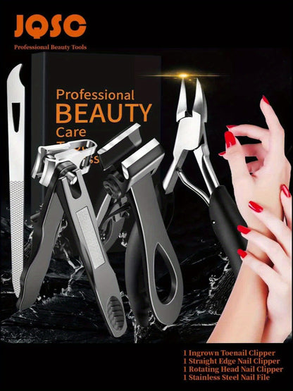 Toenail Clippers Set Heavy Duty for Thick Nails Wide Jaw Opening Straight Nail Clipper Angled Nail Clipper and Nail File Large Nail Clippers for Men Seniors Women Ingrown Toenail Tool