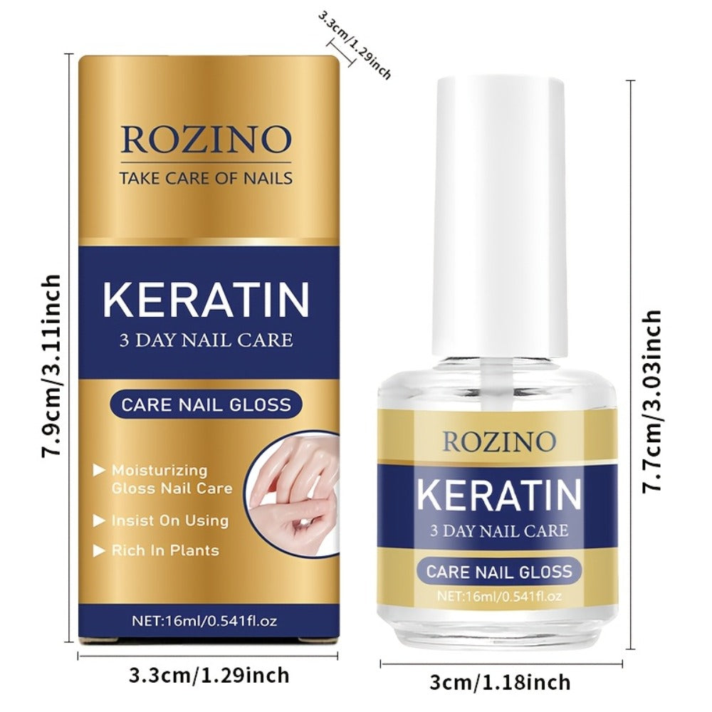 [Keratin Nail Polish] Rozino Keratin Nail Polish Suitable for, Dry & Brittle Nails - Strengthener with Aloe Vera & Lavender, Moisturizing Polish for Instant Hydration, Natural Nail Care for Hands & Fingernails, /Korean Skincare Formula