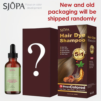 Hair Dye Kit – 3-in-1 Hair Dyeing Shampoo with Rosemary Oil & Squalane, Natural Plant-Based Formula, Gentle on Skin, Fast Color, Multi-Shade Home Hair Color Set