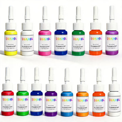 UV Tattoo Ink Set Blacklight Fluorescent Glow in the Dark Tattoo Ink 5ml Bottles Professional UV Reactive Tattoo Dye for Blacklight Body Art Glow Parties Tattoo Supplies 5 8 11 15 Colors