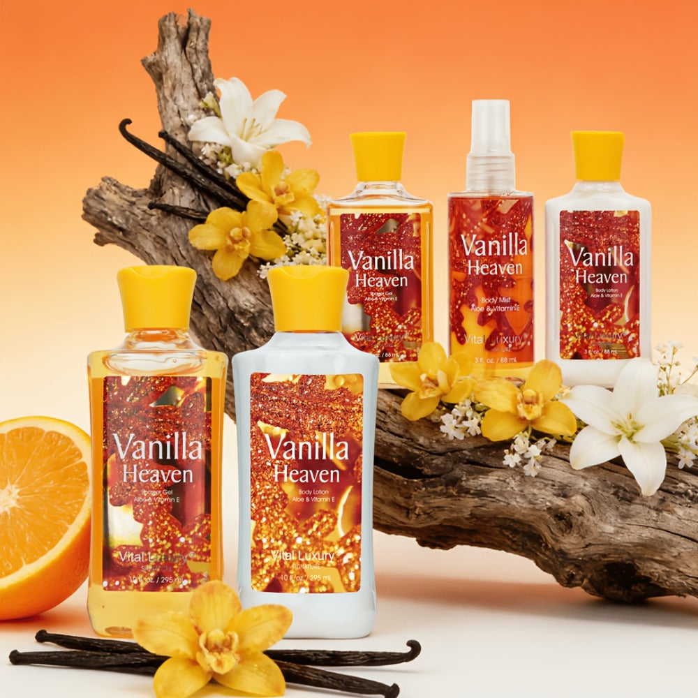 Vanilla Series Bath Lotion Nourishes The Skin And Leaves A Lasting Fragrance In A 3-ounce/10 Ounce Set - Suitable for Both Home And Travel As A Couple Skincare Set - A Perfect Gift for Birthdays And Holidays, A Must-have for Travel