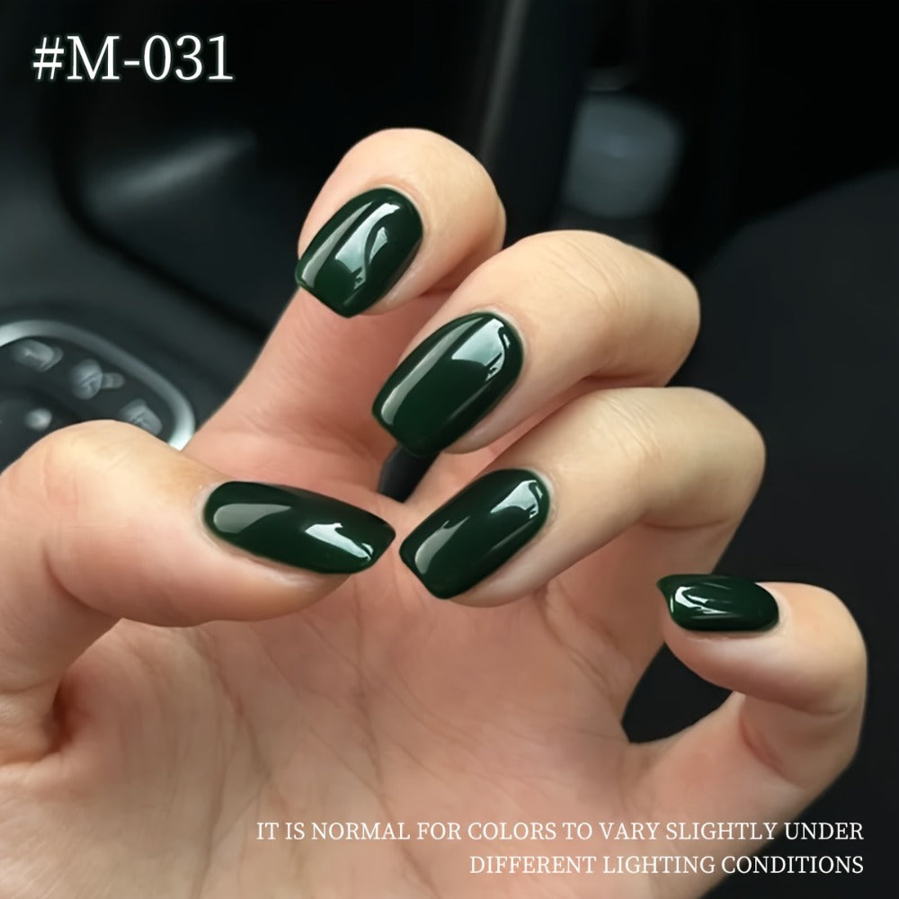 Gel Nail Polish Set 9 Colors Green Forest Theme Semi-Permanent UV LED Soak Off 0.51oz Each Long-Lasting Nail Art DIY Home Salon Manicure Pedicure Gift for Women