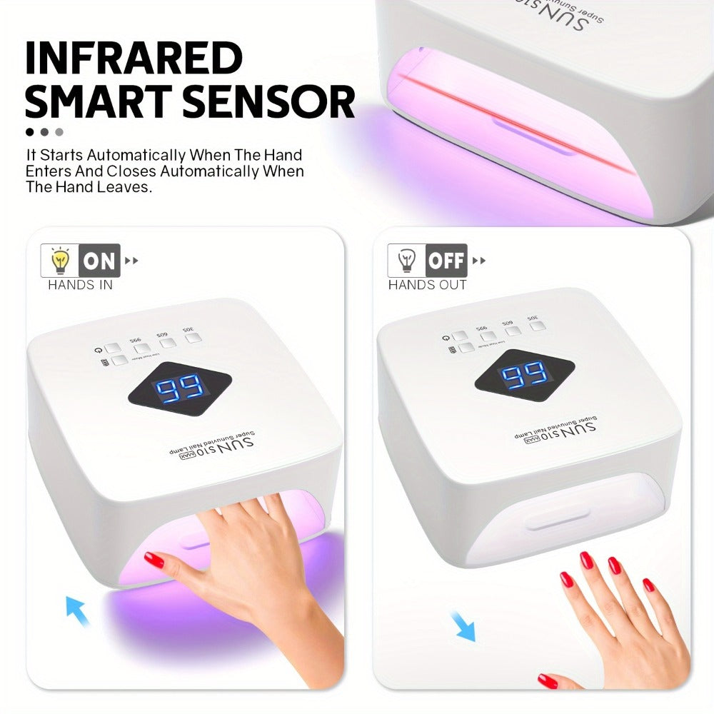 Rechargable LED Nail Lamp Dryer with HD Display Smart Nail Drying Lamp for Fast Dry All Gel Nail Polish Manicure Tools