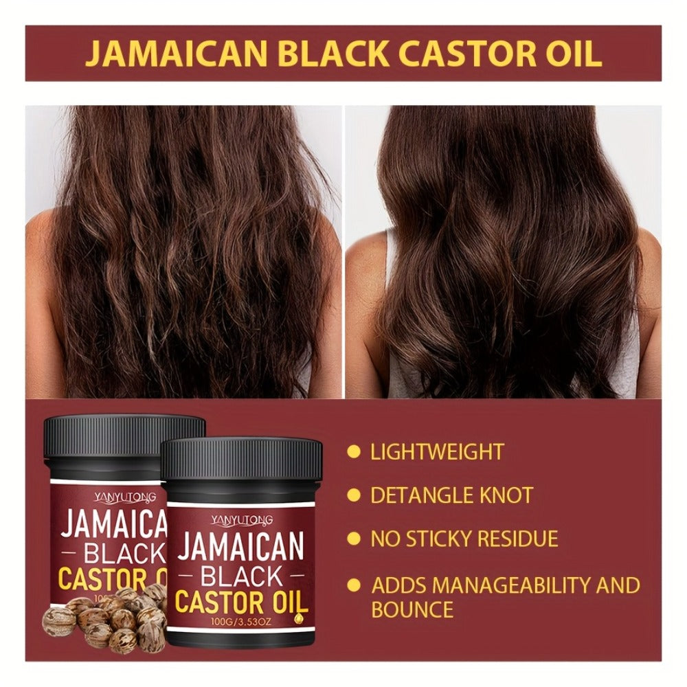 Jamaican Black Castor Oil Hair Milk - Moisturizing Hydrating Formula, Natural Volume & Smoothness, Protects & Revitalizes All Hair Types, Castor Essential Oil Hair Care Treatment for Women & Men, 100g